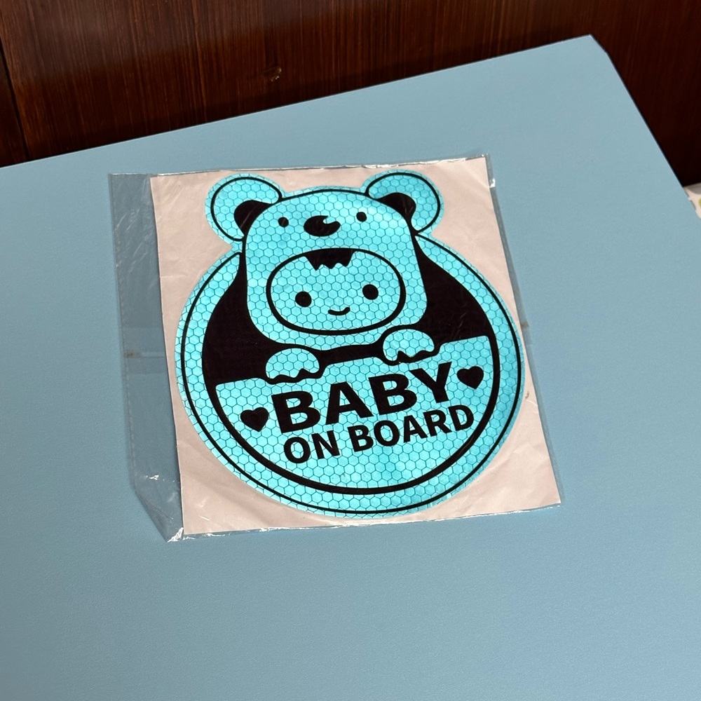 Car stickers 2 pcs Koala Bear Baby On Board in light sky blue
